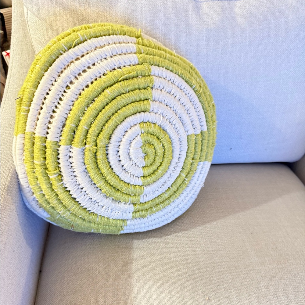 Anthropologie handwoven spiral pillow